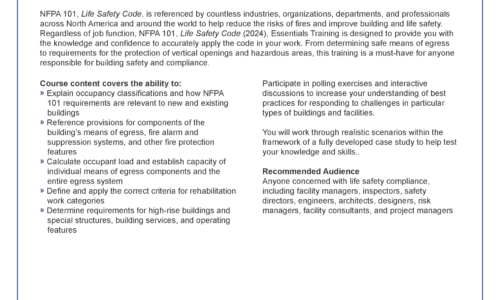 2024 NFPA 101 Life Safety Code Essentials